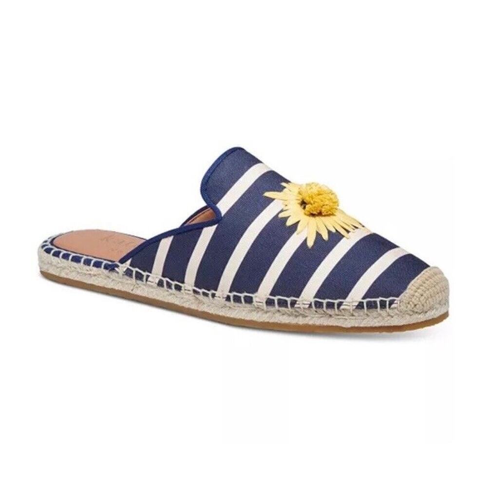 Kate Spade Navy and White Striped Flats